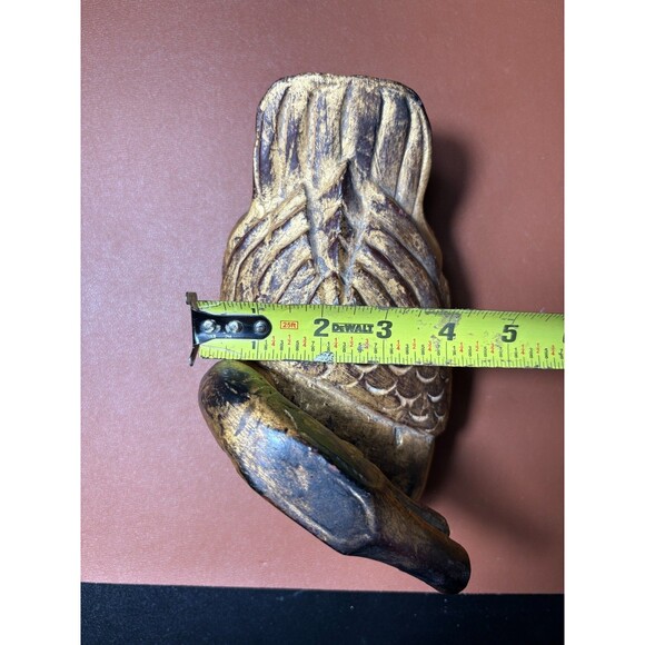 Vintage Italian Carved Wood Gold Gilded Duck Statue Home Decor 5" - Picture 8 of 9